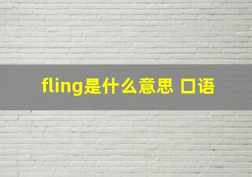 fling是什么意思 口语